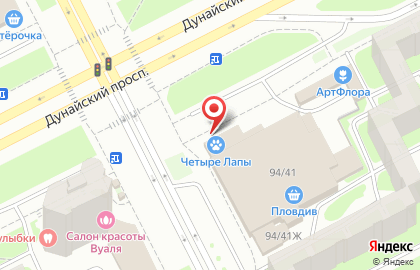 Магазин зоотоваров Четыре лапы на Будапештской улице на карте