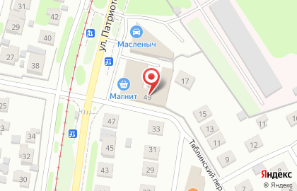 Автомагазин-мастерская Масленыч на улице Патриотов на карте