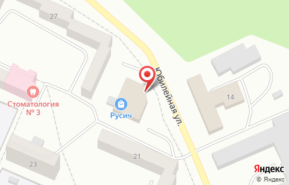 Продовольственный магазин Русич на Юбилейной улице на карте