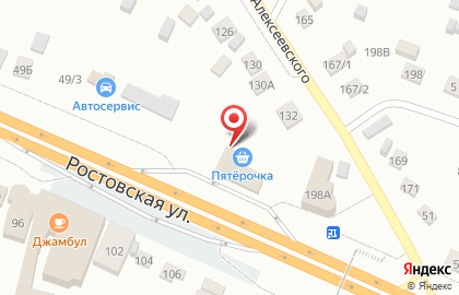 Супермаркет Пятёрочка на Ростовской улице на карте