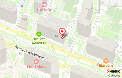 Пивная маркет Хмель и Солод на бульваре Менделеева на карте