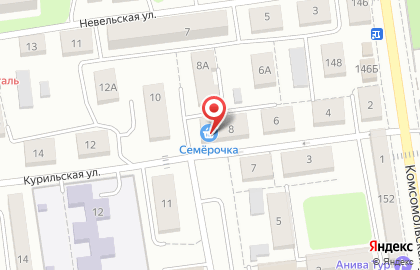 Мини-маркет Семерочка на Курильской улице на карте