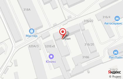 Компания УралСибМетиз на шоссе Космонавтов на карте