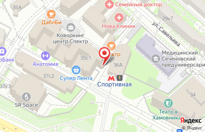 Отель Spectroom hotels на улице Усачёва на карте