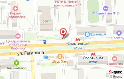 Индиго на улице Гагарина на карте