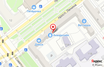 Аквариумный салон Аквадизайн на проспекте Ленина на карте