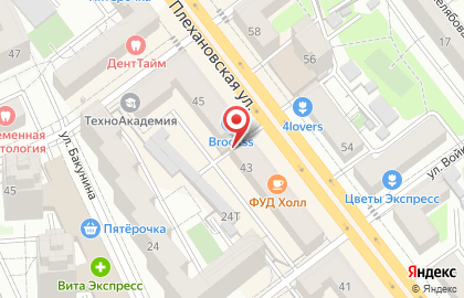 Центр уникальных товаров на Плехановской улице на карте