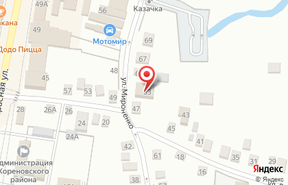 Служба Газпром межрегионгаз Краснодар, участок в Кореновском районе на карте