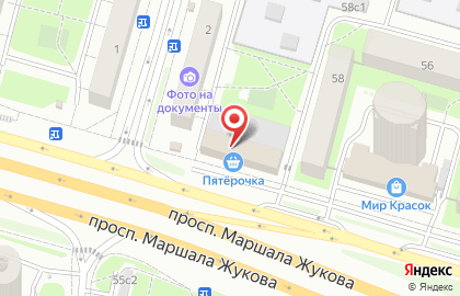 ОАО Банкомат, МОСКОВСКИЙ КРЕДИТНЫЙ БАНК на проспекте Маршала Жукова на карте