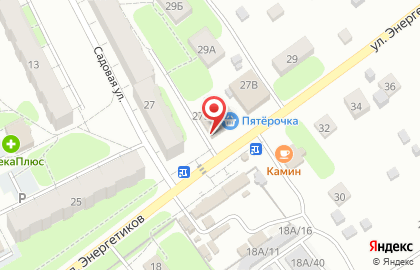 Супермаркет Пятёрочка на улице Энергетиков на карте