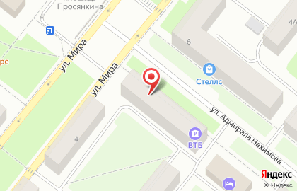 Магазин Мясные продукты на улице Адмирала Нахимова на карте