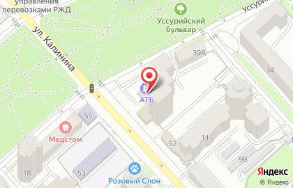 Азиатско-Тихоокеанский Банк на Уссурийском бульваре на карте