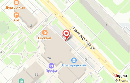 Универсам Пятерочка на Новгородской улице, 2а на карте