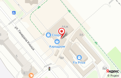 Киоск по продаже фруктов и овощей на улице Генерала Кныша на карте