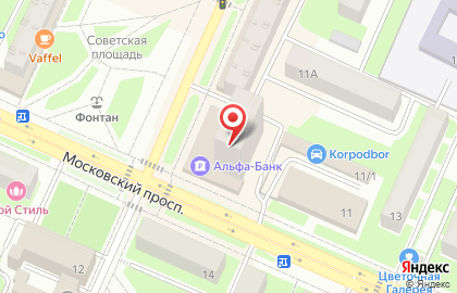 1C на улице Московский на карте