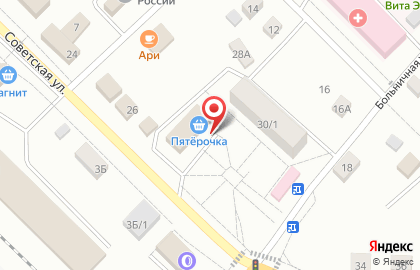 Супермаркет Пятёрочка на Советской улице на карте