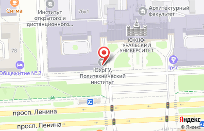 Банкомат Челябинвестбанк на проспекте Ленина, 76 на карте