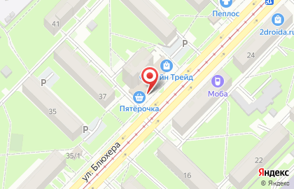 Супермаркет Пятёрочка на площади Карла Маркса на карте