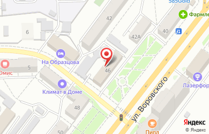 Телекоммуникационная компания Ростелеком на улице Воровского на карте
