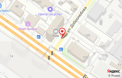 Кафе Подорожник на улице Добролюбова на карте