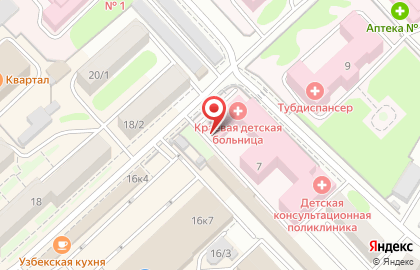 Больница Камчатская краевая детская больница в Петропавловске-Камчатском на карте