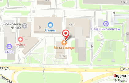 Кальян-бар Мята Lounge на метро Новогиреево на карте