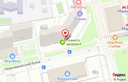 Аптека Планета здоровья на Новочеркасском бульваре на карте