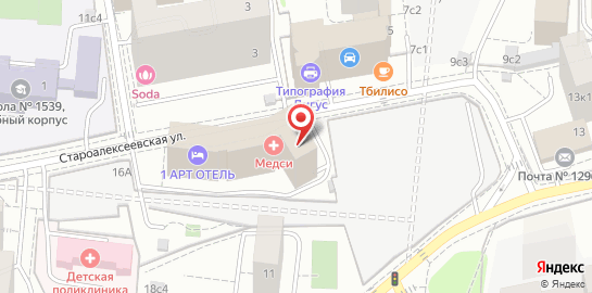 Клиника МЕДСИ на Староалексеевской на карте