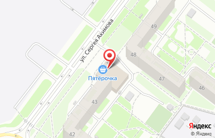 Супермаркет Пятёрочка на улице Сергея Акимова на карте