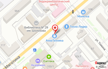 Магазин качественной сантехники АкваТехника в Центральном районе на карте