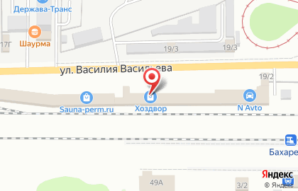 Магазин хозтоваров Хоздвор на улице Василия Васильева на карте