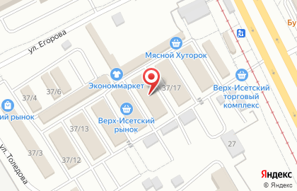 Магазин кондитерских изделий Конфетка в Верх-Исетском районе на карте