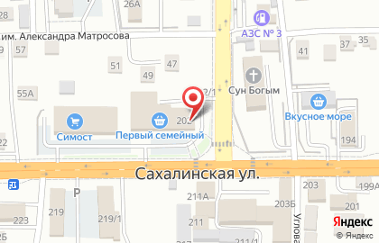Супермаркет Первый Семейный на Сахалинской улице на карте