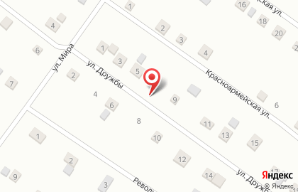 Продовольственный магазин на улице Дружбы на карте