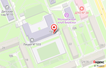 Лицей №533 Образовательный комплекс Малая Охта Красногвардейского района Санкт-Петербурга в Красногвардейском районе на карте