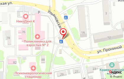 Продуктовый магазин на Ульяновской улице на карте