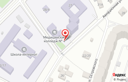 Московский областной медицинский колледж №4 на Авиационной улице на карте