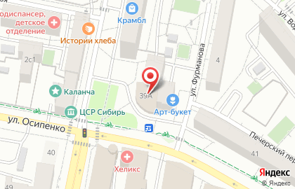 Продуктовый магазин Яблоко на улице Осипенко на карте
