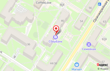 Банкомат СберБанк на Оранжерейной улице на карте