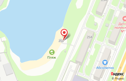 Пляж на Силикатном озере на карте