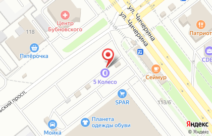 Сеть шиномонтажных мастерских 5 колесо на Комсомольском проспекте, 113 на карте