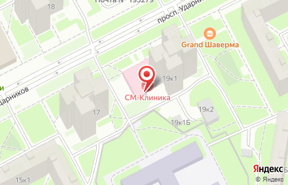 Медицинский центр СМ-Клиника на проспекте Ударников на карте