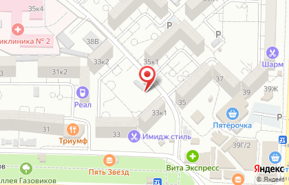 Киоск по продаже фруктов и овощей в Астрахани на карте