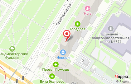 Служба экспресс-доставки Сдэк на Прибрежной улице на карте