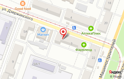 Магазин полуфабрикатов РАВИС на улице Дзержинского, 3 на карте