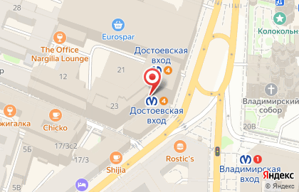 Банкомат ВТБ на Владимирском проспекте на карте