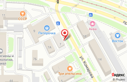 Центр лабораторной диагностики Целди на улице Комарова на карте
