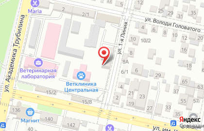Краснодарский научно-исследовательский ветеринарный институт на улице 1-я Линия на карте