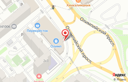 Сеть водоматов Калужская акватория на Олимпийском проспекте на карте