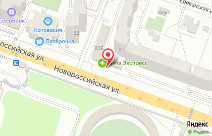 Розничная сеть по продаже мясной продукции Давлекановский мясокомбинат на Новороссийской улице на карте